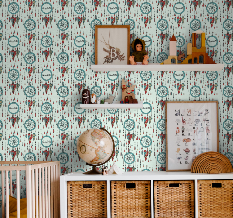 Dreamcatcher Patterns wallpaper childrens room - TenStickers