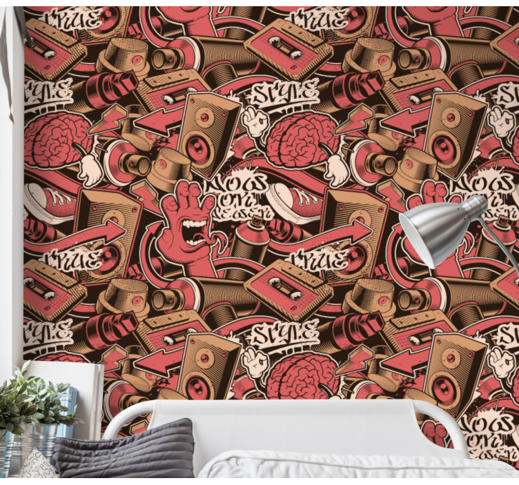 Eclectic Brainstorm art deco wallpaper - TenStickers