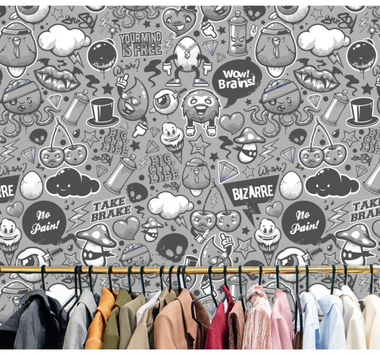 Eclectic Doodles art deco wallpaper - TenStickers