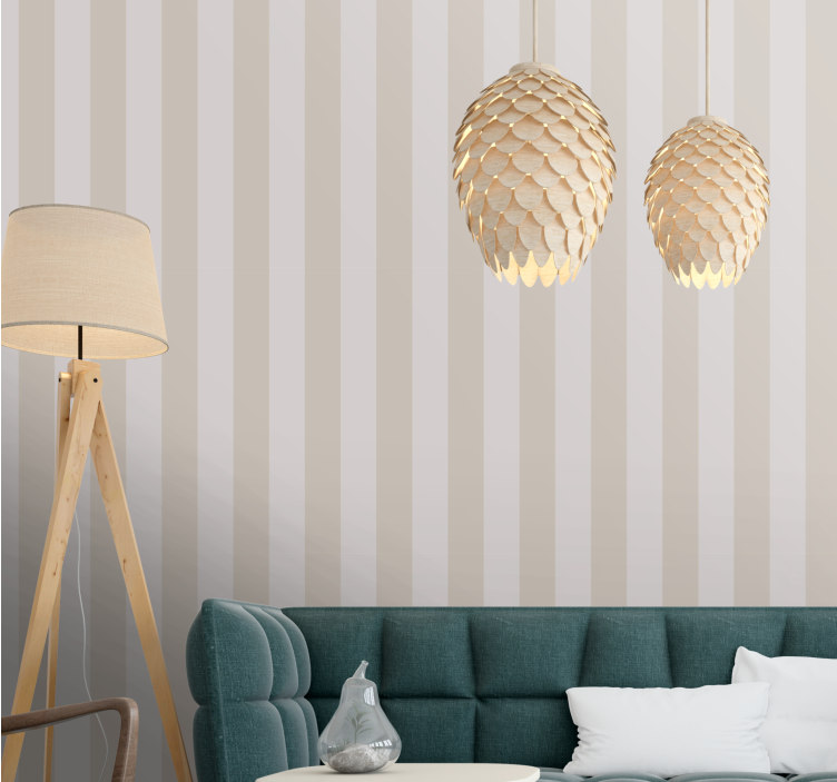Elegant Beige Shades vertical striped wallpaper - TenStickers