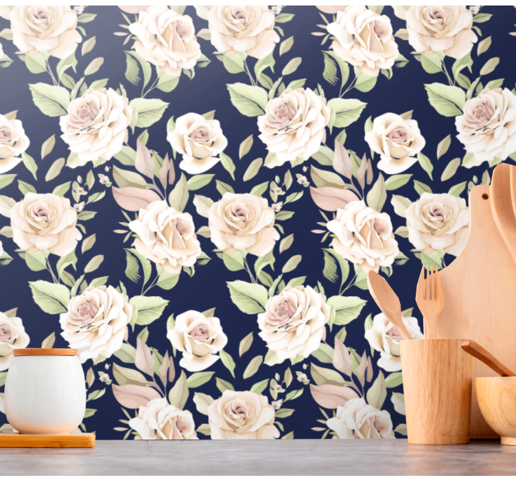 Elegant Floral Composition wallpaper flowery - TenStickers