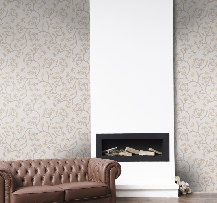 Elegant Floral Motifs wallpaper flowery - TenStickers