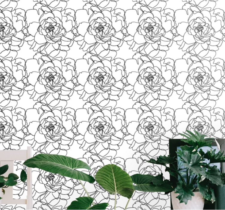 Elegant Flower Bloom wallpaper flowery - TenStickers