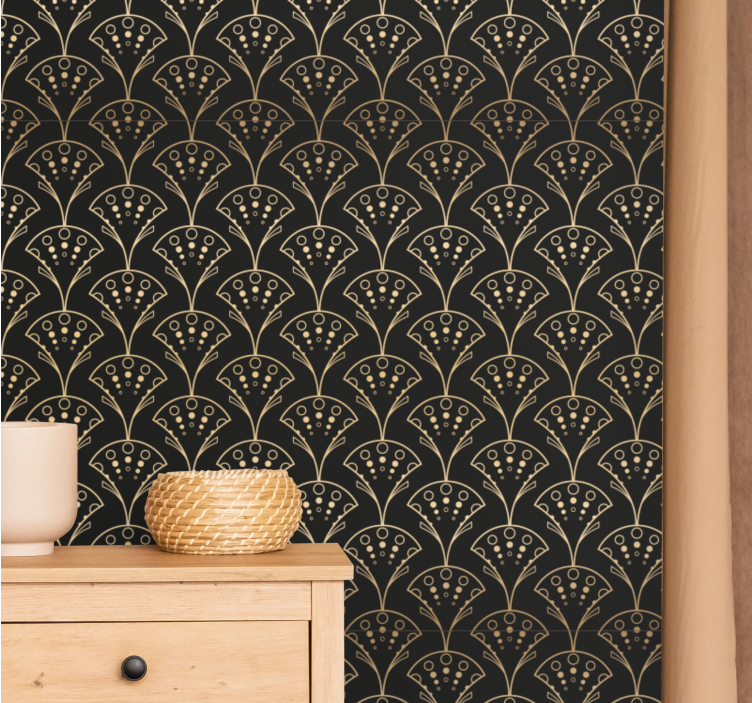 Elegant golden shapes modern wallpaper - TenStickers