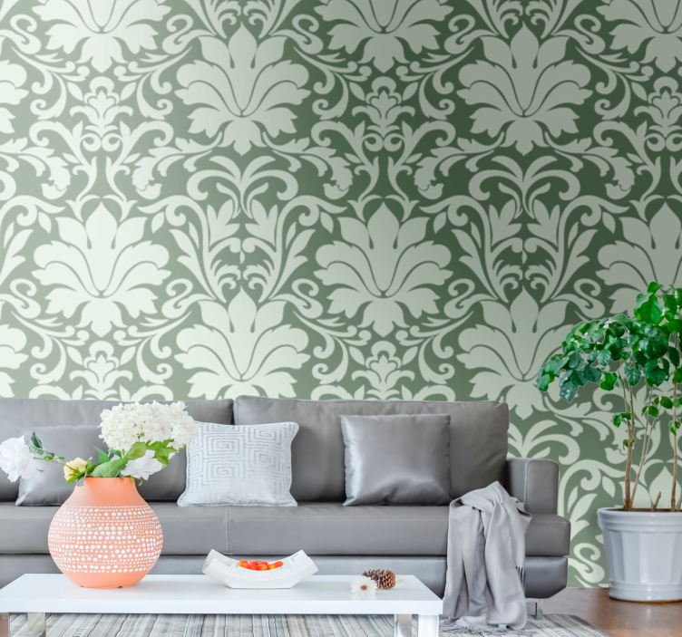 Elegant Foliage Motif wallpaper flowery - TenStickers