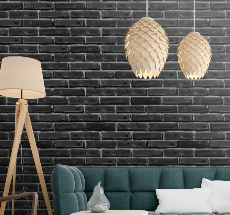 Elegant Scaled Lamps brick wallpaper - TenStickers