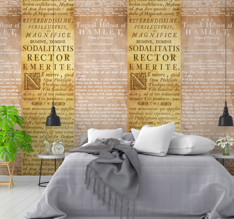 Elegant Script Bedroom Backdrop Letter Wallpaper - TenStickers