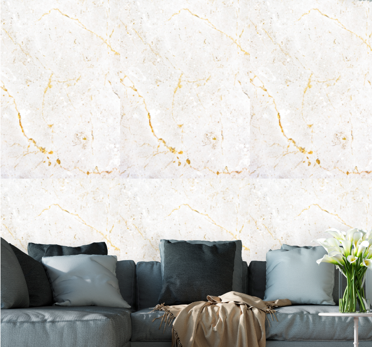 Elegant White Veins wallpaper marble - TenStickers