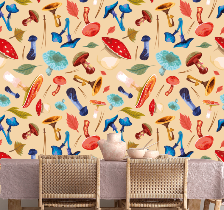 Enchanting Botanicals art deco wallpaper - TenStickers