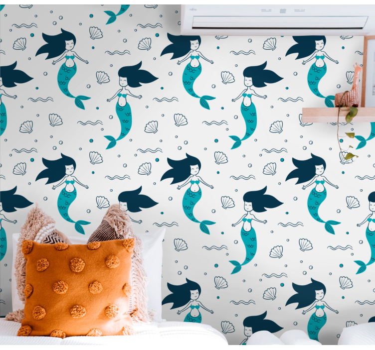 Enchanting Mermaid Scene cute animal wallpaper - TenStickers