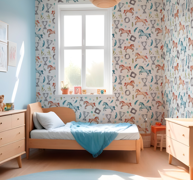 Equestrian environment wallpaper horses - TenStickers