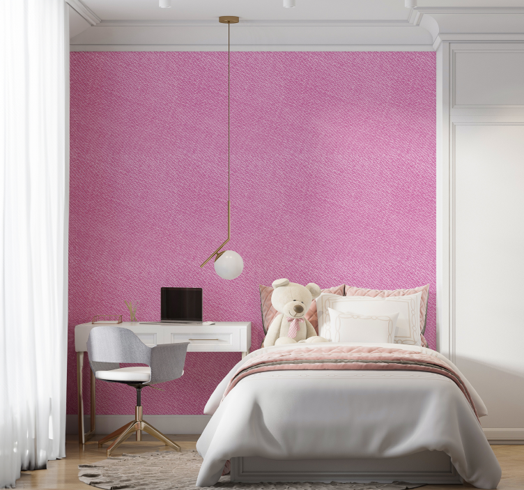 Fabric effect a pink wallpaper - TenStickers
