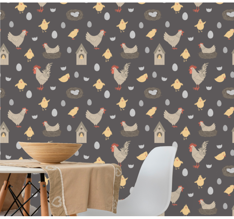 Farmyard Motif cute animal wallpaper - TenStickers