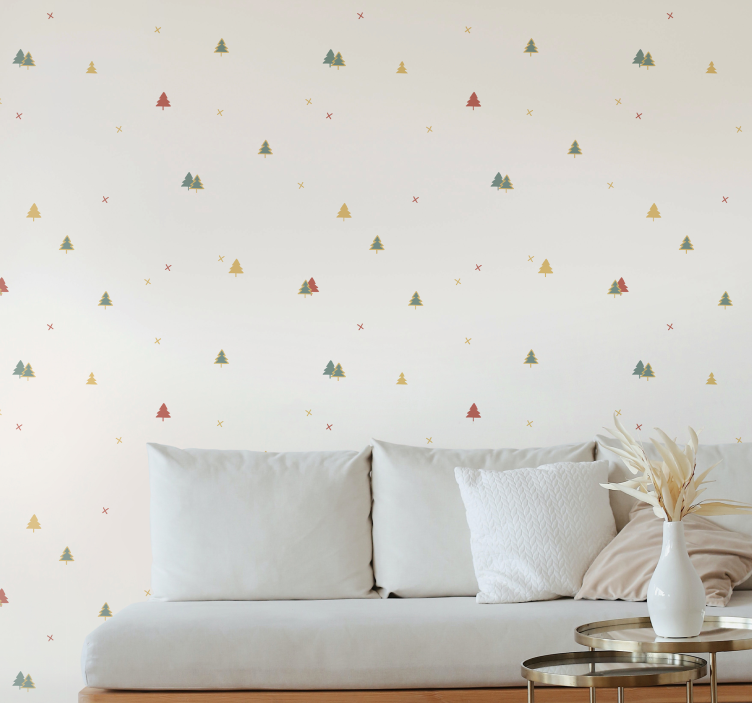 Festive Forest Motif nature wallpaper - TenStickers