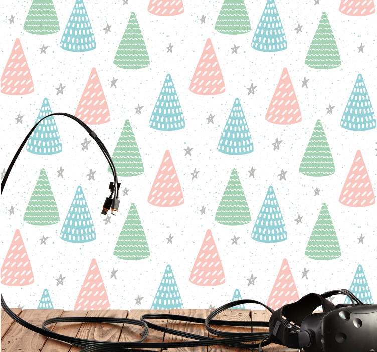 Festive Triangles christmas wallpaper - TenStickers