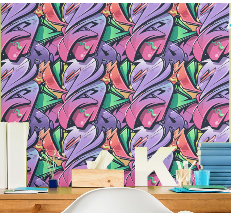 Flamboyant Toucans art deco wallpaper - TenStickers