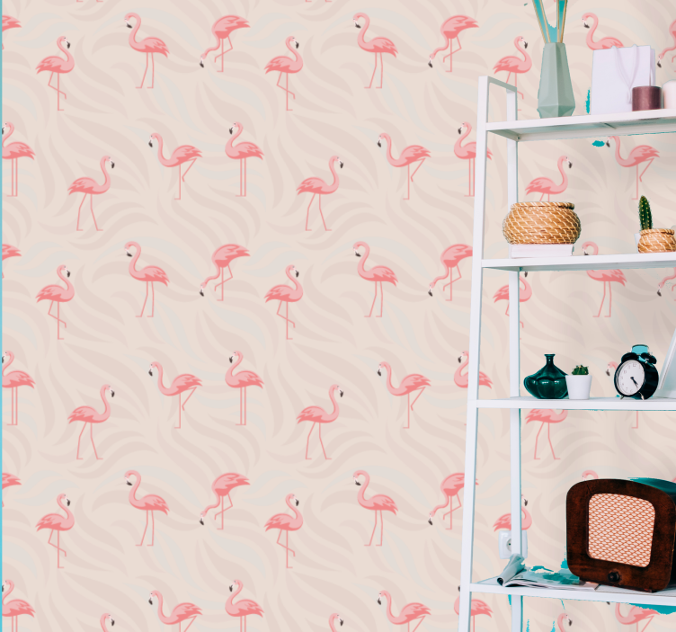 Flamingo Ensemble cute animal wallpaper - TenStickers