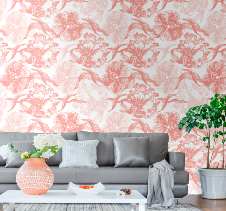 Soft bloom overlay wallpaper flowery - TenStickers
