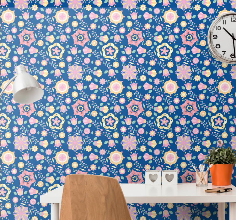 Floral Bloom Composition flowers wallpaper - TenStickers