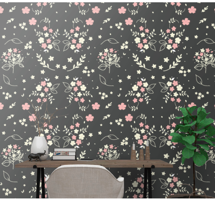 Floral Botanical Charm flowers wallpaper - TenStickers