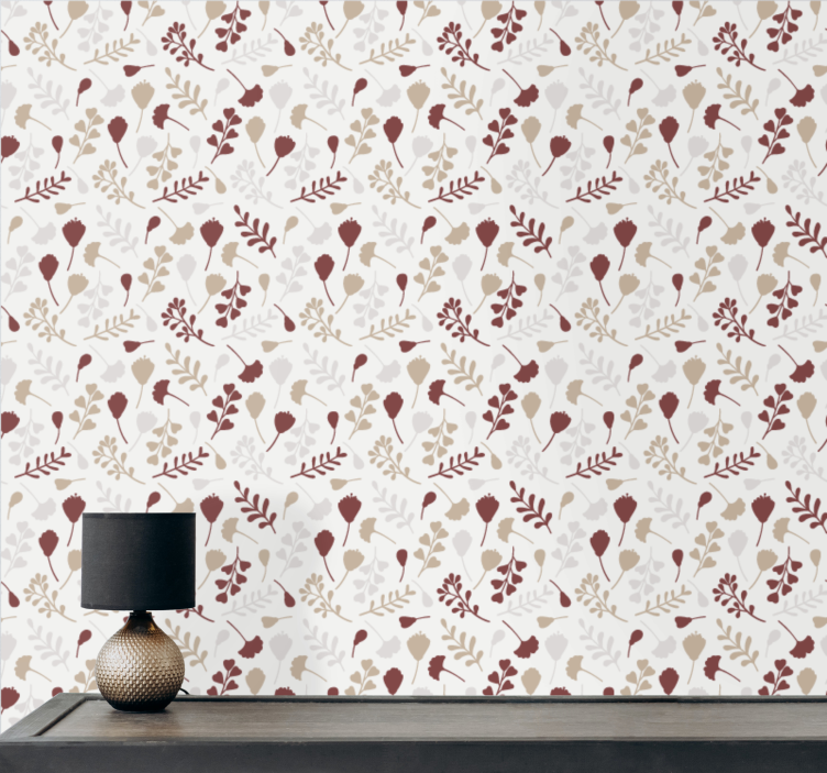 Brown branches arrangement wallpaper flowery - TenStickers