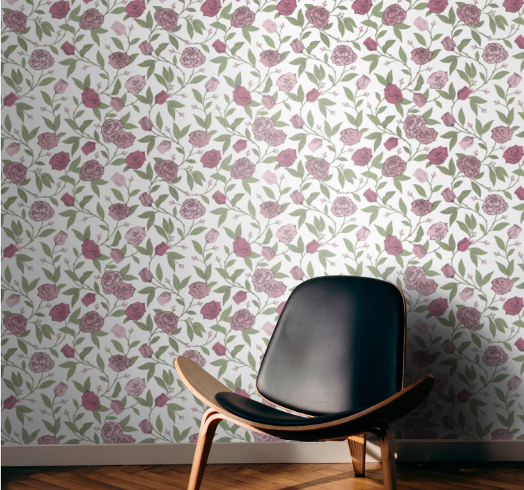 Floral Charm flowers wallpaper - TenStickers