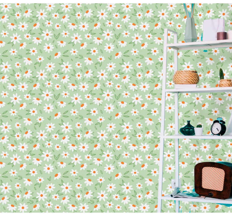 Floral Daisy Pattern flowers wallpaper - TenStickers