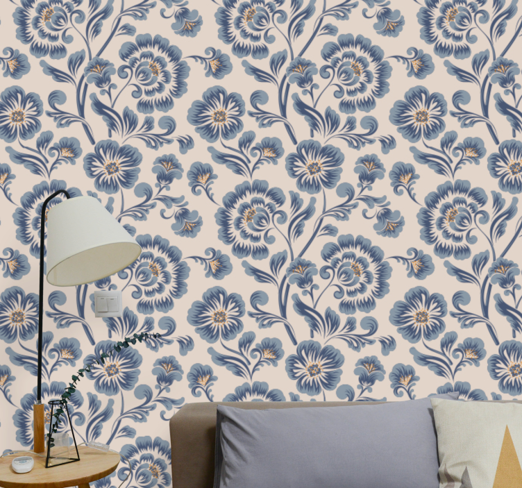 Floral Damask Elegance wallpaper flowery - TenStickers