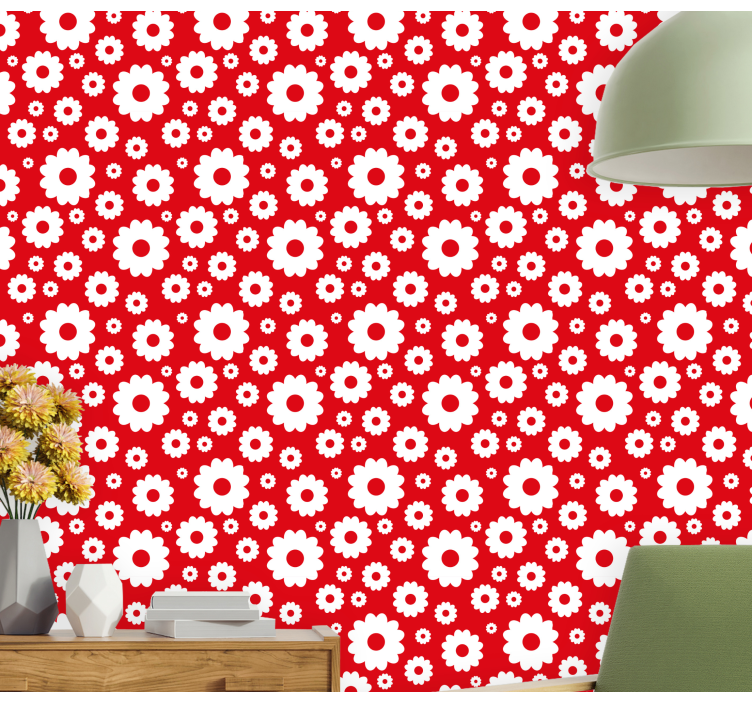 Floral Motif Display flowers wallpaper - TenStickers