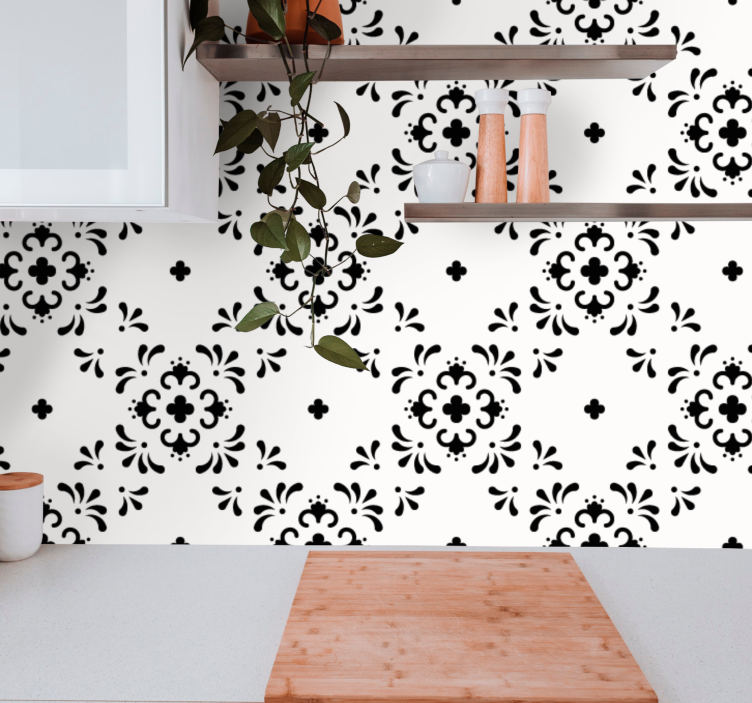 Floral Ornament wallpaper flowery - TenStickers