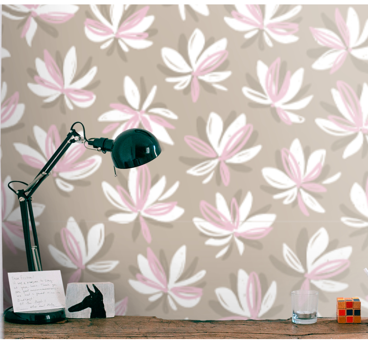 Floral Pattern Display wallpaper flowery - TenStickers