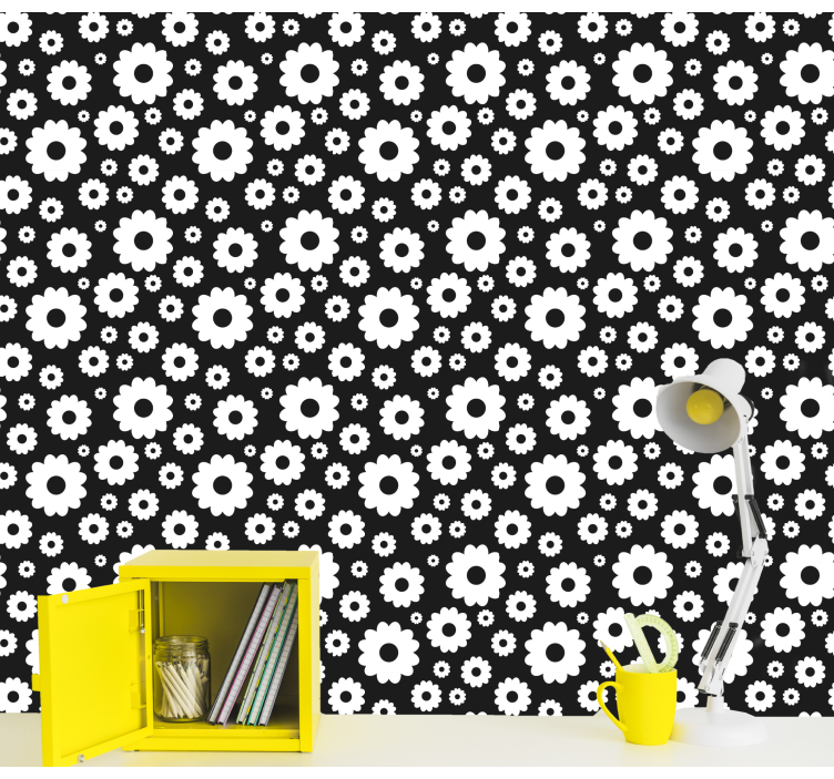 Floral Patterned Surface wallpaper flowery - TenStickers