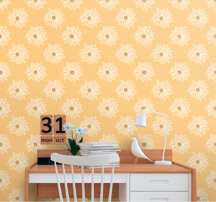 Floral Yellow Bloom flowers wallpaper - TenStickers