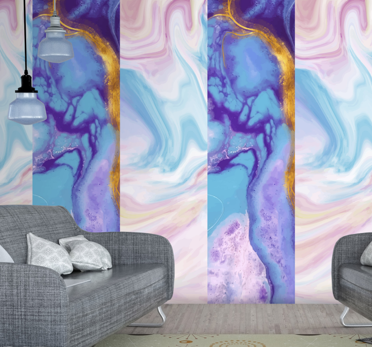 Fluid colorful swirls wallpaper marble - TenStickers