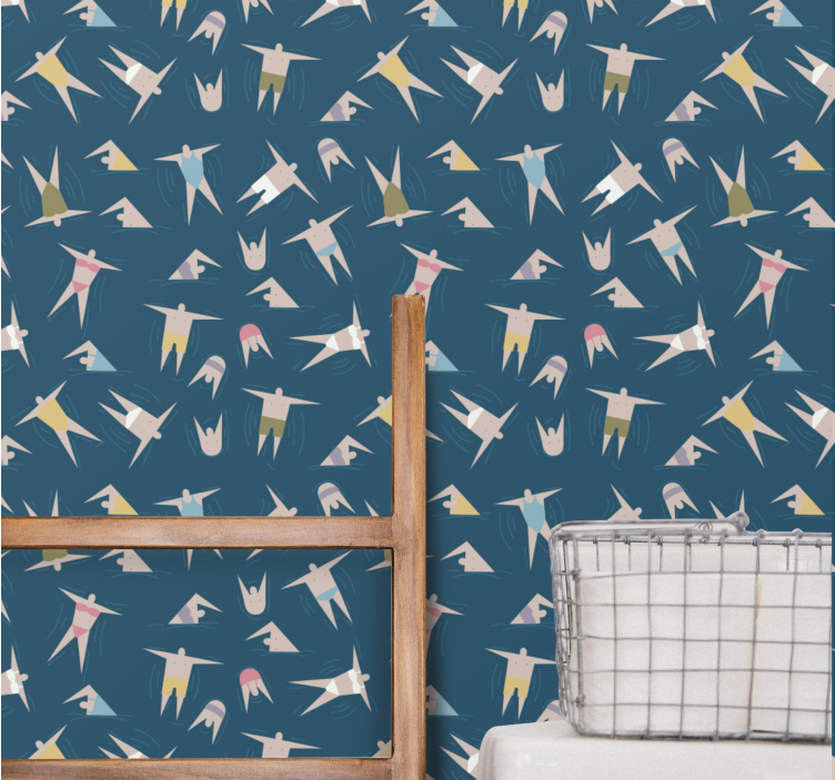 Flying Birds Pattern cute animal wallpaper - TenStickers