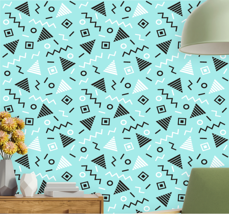 Fun modern Memphis wallpaper geometric - TenStickers