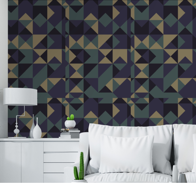 Geometric abstract arrangement wallpaper triangles - TenStickers