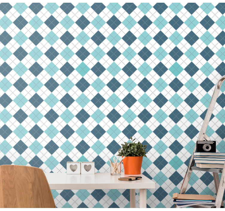 Geometric Argyle Pattern square wallpaper - TenStickers