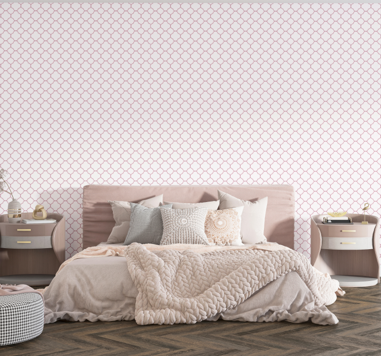 Geometric designs a pink wallpaper - TenStickers