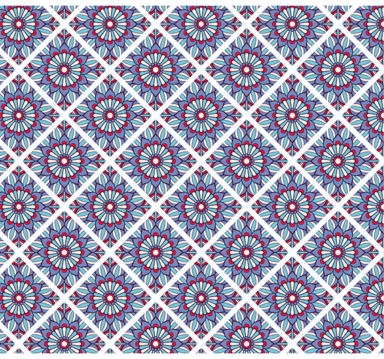 Geometric Floral Elegance wallpaper flowery - TenStickers