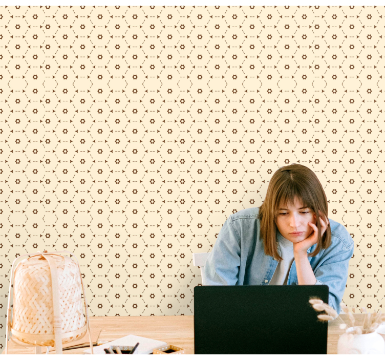 Geometric Flower Accents wallpaper flowery - TenStickers