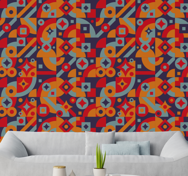 Geometric Motifs other vintage wallpaper - TenStickers