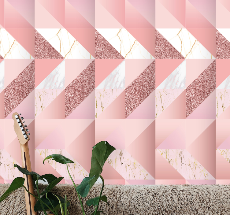 Matte pink texture wallpaper marble - TenStickers
