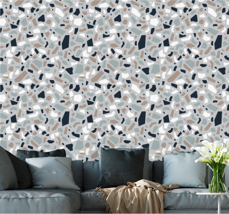 Gray elegant terrazzo wallpaper patterns - TenStickers