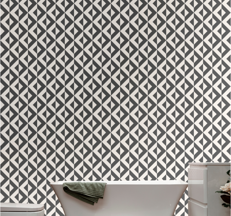 Geometry pattern design bathroom wallpaper - TenStickers