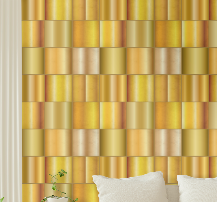Golden geometric pattern wallpaper patterns - TenStickers