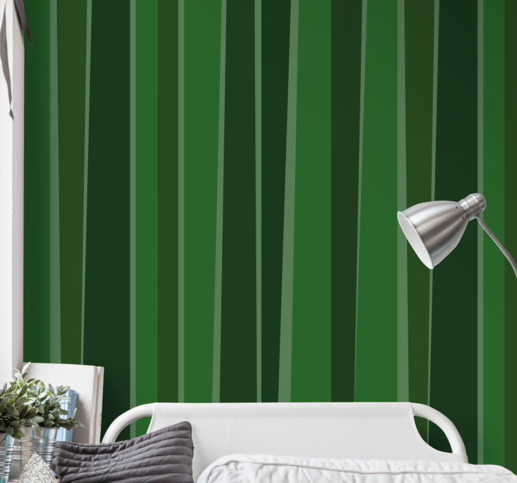 Green Striped Pattern stripes wallpaper - TenStickers