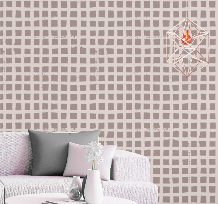 Grid Square Detail wallpaper patterns - TenStickers