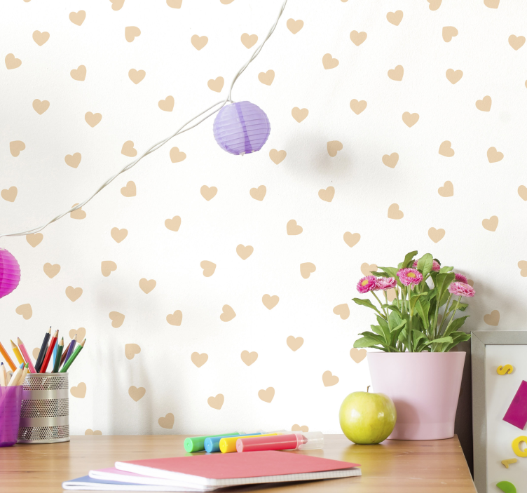 Heart Patterned Simplicity wallpaper dots - TenStickers