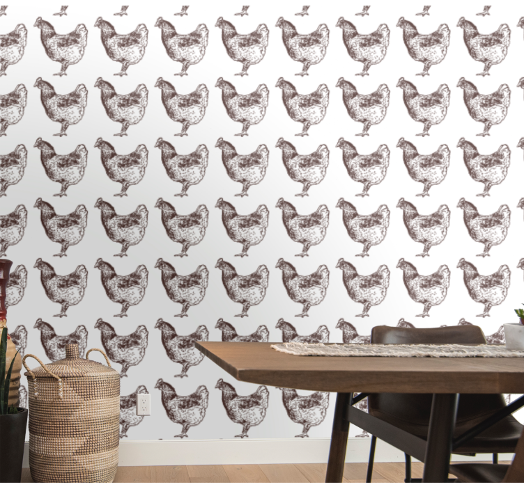 Hen Pattern Design cute animal wallpaper - TenStickers